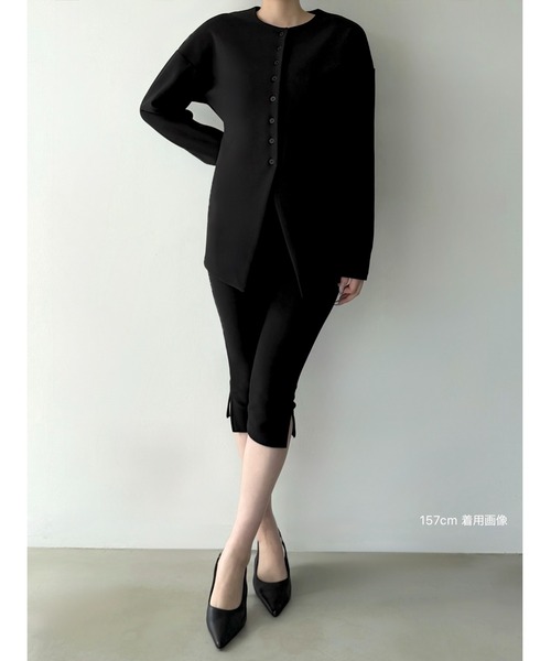 celon（セロン）の「side slit slim pants（その他パンツ・レディース・ブラック/アイボリー・FREE）」の7枚目の写真