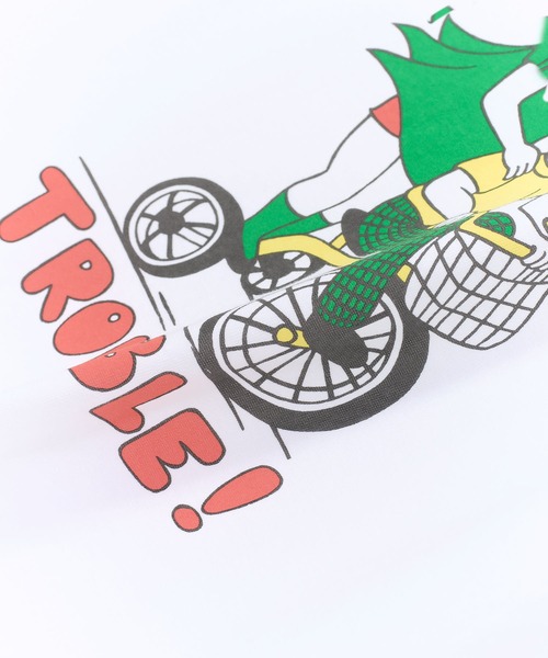 WORN FREE（ウォーンフリー）の「【 WORN FREE / ウォーンフリー 】HERE COMES TROUBLE S/S TEE（Tシャツ/カットソー・メンズ・ホワイト・S/M/L/XL）」の5枚目の写真
