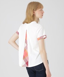 セール】【一部店舗限定】パーシャルチェックスリーブトップス（T