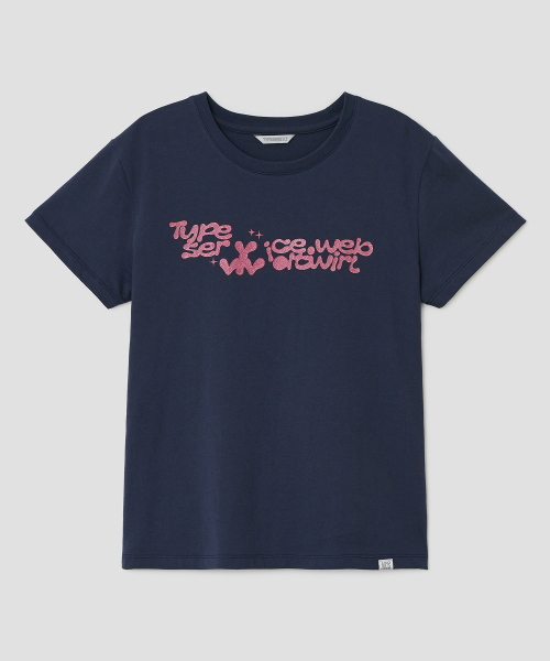 TYPESERVICE（タイプサービス）の「Vivid Twirl Glitter Top [Navy]（Tシャツ/カットソー・レディース・その他・FREE）」の2枚目の写真
