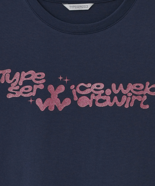 TYPESERVICE（タイプサービス）の「Vivid Twirl Glitter Top [Navy]（Tシャツ/カットソー・レディース・その他・FREE）」の4枚目の写真