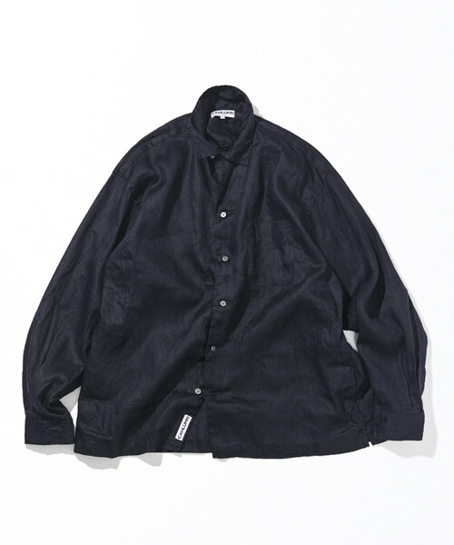 CAHLUMN(カウラム)の「CAHLUMN/カウラム Linen Open Collar Long Sleeve Shirt(シャツ/ブラウス・メンズ・ネイビー/ブラウン/ホワイト/ライトグレー/サックスブルー・LARGE/X-LARGE/XX-LARGE/MEDIUM)」の5枚目の写真
