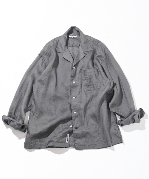 CAHLUMN/カウラム Linen Open Collar Long Sleeve Shirt（シャツ