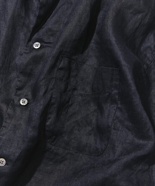 CAHLUMN(カウラム)の「CAHLUMN/カウラム Linen Open Collar Long Sleeve Shirt(シャツ/ブラウス・メンズ・ネイビー/ブラウン/ホワイト/ライトグレー/サックスブルー・LARGE/X-LARGE/XX-LARGE/MEDIUM)」の8枚目の写真