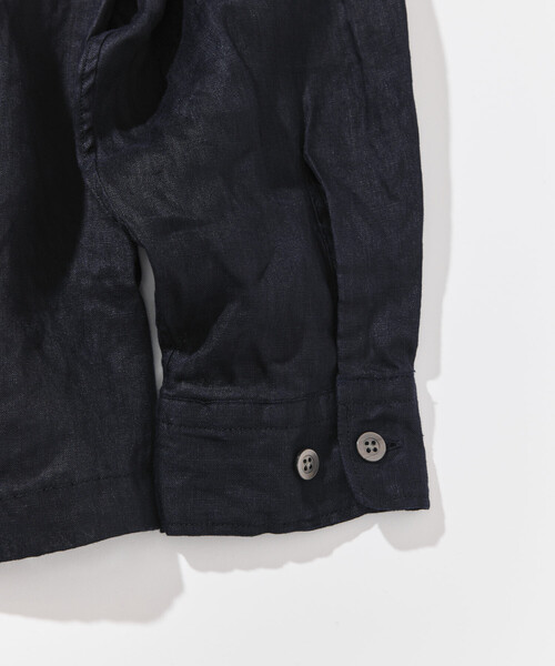 CAHLUMN(カウラム)の「CAHLUMN/カウラム Linen Open Collar Long Sleeve Shirt(シャツ/ブラウス・メンズ・ネイビー/ブラウン/ホワイト/ライトグレー/サックスブルー・LARGE/X-LARGE/XX-LARGE/MEDIUM)」の9枚目の写真