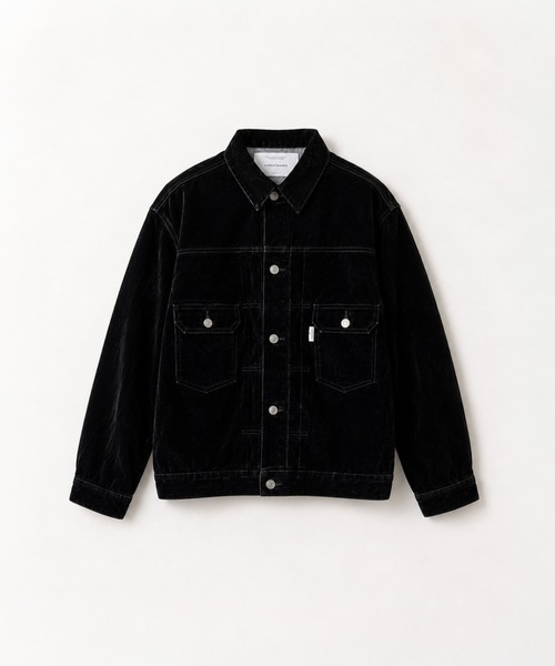 CANAL JEAN(キャナルジーン)の「SUPERTHANKS ブラックフロッキーデニムジャケット(デニムジャケット・レディース・ブラック・SMALL)」の2枚目の写真