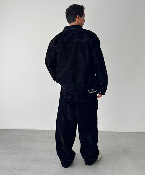 CANAL JEAN(キャナルジーン)の「SUPERTHANKS ブラックフロッキーデニムジャケット(デニムジャケット・レディース・ブラック・SMALL)」の9枚目の写真