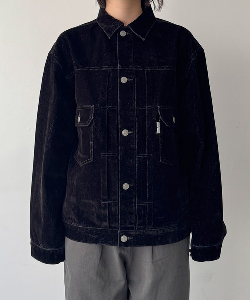 CANAL JEAN(キャナルジーン)の「SUPERTHANKS ブラックフロッキーデニムジャケット(デニムジャケット・レディース・ブラック・SMALL)」の10枚目の写真