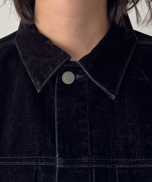 CANAL JEAN(キャナルジーン)の「SUPERTHANKS ブラックフロッキーデニムジャケット(デニムジャケット・レディース・ブラック・SMALL)」の13枚目の写真