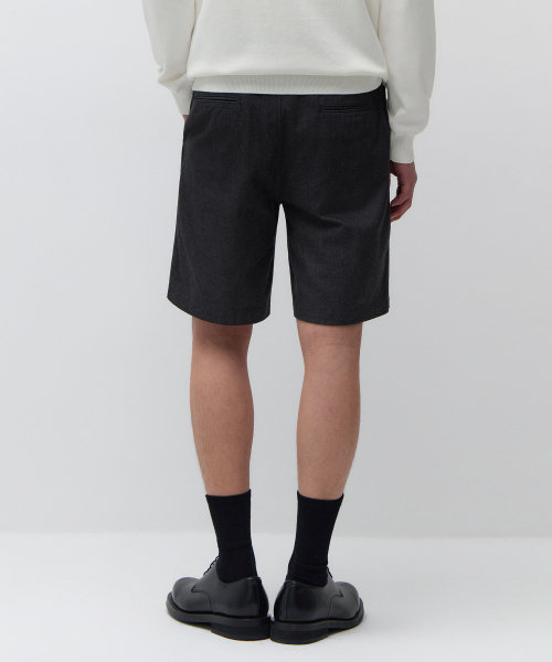 MUSINSA STANDARD（ムシンサスタンダード）の「デニムライクオフィサーショーツ[ブラック]（その他パンツ・メンズ・その他・26/27/28/29/30/31/32/33/34/36/38/40/42）」の3枚目の写真