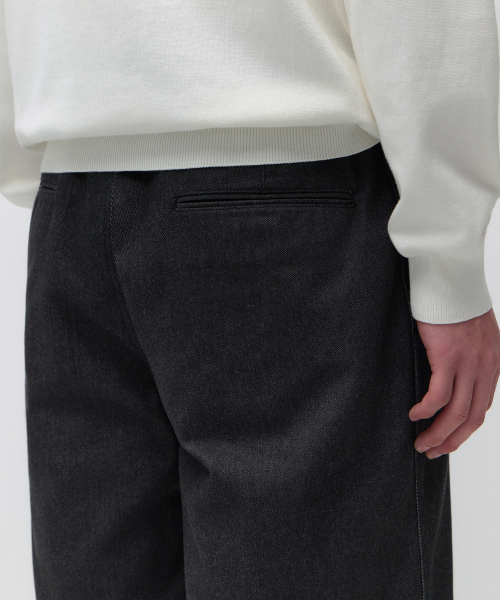 MUSINSA STANDARD（ムシンサスタンダード）の「デニムライクオフィサーショーツ[ブラック]（その他パンツ・メンズ・その他・26/27/28/29/30/31/32/33/34/36/38/40/42）」の6枚目の写真
