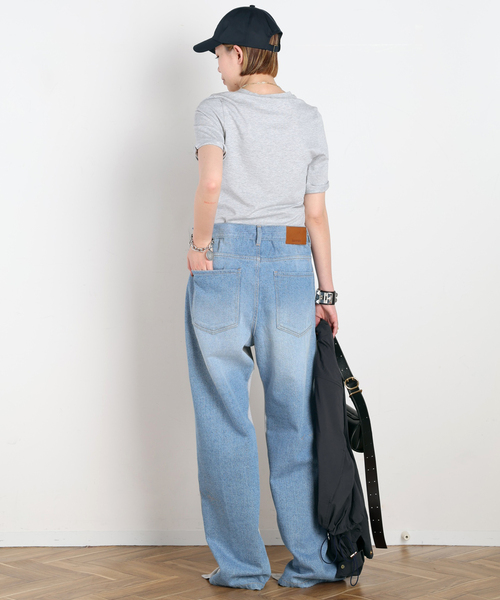 AP STUDIO(エーピーストゥディオ)の「【BETTTER/ベター】TRACK DENIM TROUSER(スウェットパンツ・レディース・ライトグレー・FREE)」の22枚目の写真