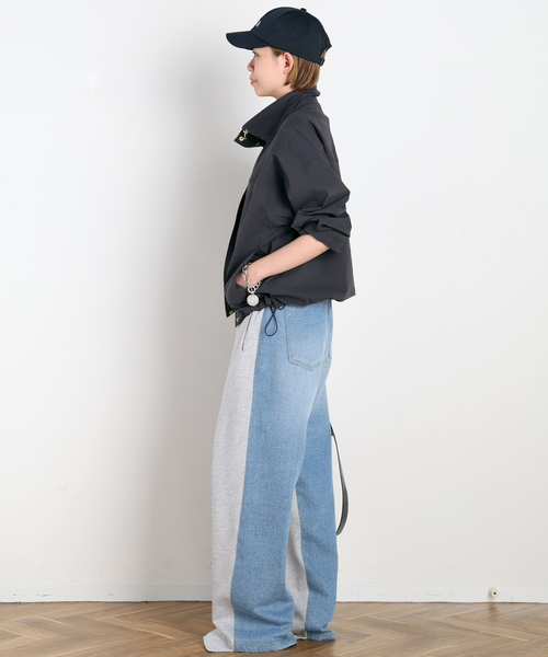 AP STUDIO(エーピーストゥディオ)の「【BETTTER/ベター】TRACK DENIM TROUSER(スウェットパンツ・レディース・ライトグレー・FREE)」の13枚目の写真
