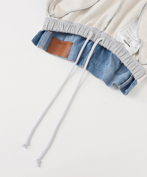 AP STUDIO(エーピーストゥディオ)の「【BETTTER/ベター】TRACK DENIM TROUSER(スウェットパンツ・レディース・ライトグレー・FREE)」の2枚目の写真