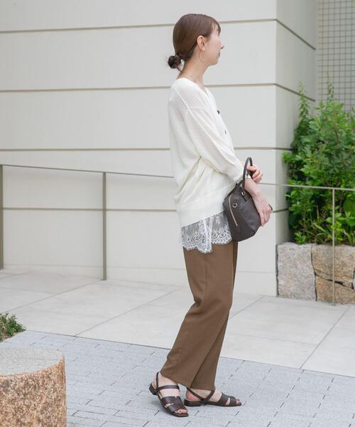 ITEMS URBANRESEARCH（アイテムズ アーバンリサーチ）の「メッシュ半袖カーディガン（ニット/セーター・レディース・ベージュ/ブラック/ホワイト・FREE）」の22枚目の写真
