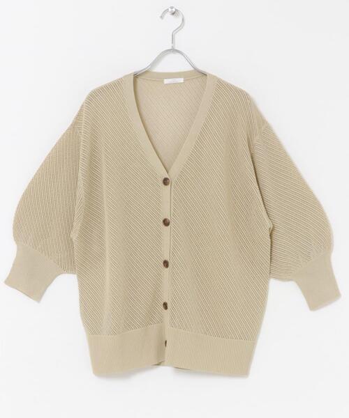 ITEMS URBANRESEARCH（アイテムズ アーバンリサーチ）の「メッシュ半袖カーディガン（ニット/セーター・レディース・ベージュ/ブラック/ホワイト・FREE）」の14枚目の写真