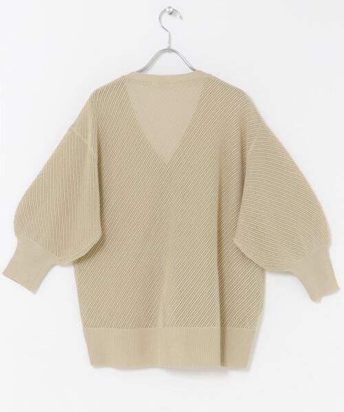 ITEMS URBANRESEARCH（アイテムズ アーバンリサーチ）の「メッシュ半袖カーディガン（ニット/セーター・レディース・ベージュ/ブラック/ホワイト・FREE）」の16枚目の写真