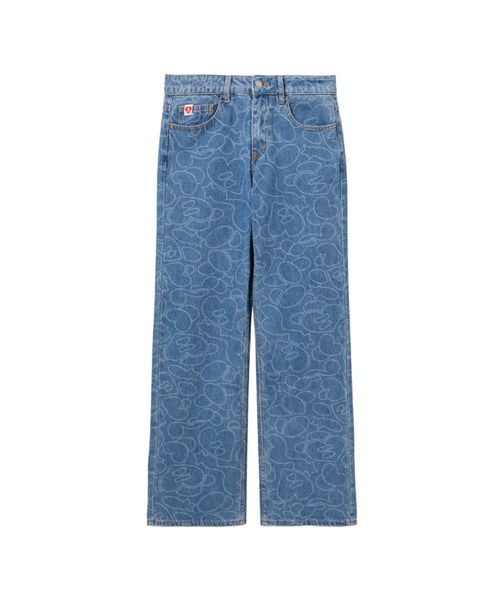 A BATHING APE(アベイシングエイプ)の「CAMO WASHED STRAIGHT CUT JEANS(デニムパンツ・レディース・ライトインディゴブルー/インディゴブルー・X-SMALL/MEDIUM/SMALL)」の2枚目の写真