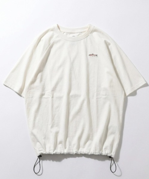 SIERRA DESIGNS(シェラデザイン)の「2026SS SIERRA DESIGNS/シェラデザイン オーバーサイズ ワンポイント刺繍 ドローコード付Tシャツ(Tシャツ/カットソー・メンズ・ブラック/ホワイト/ベージュ・M/LL/L)」の2枚目の写真