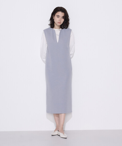 Gabardine K.T(ギャバジンケーティー)の「ケーブルニットベスト付き ワンピース(ワンピース・レディース・ブラック/グレー・9号/7号)」の6枚目の写真