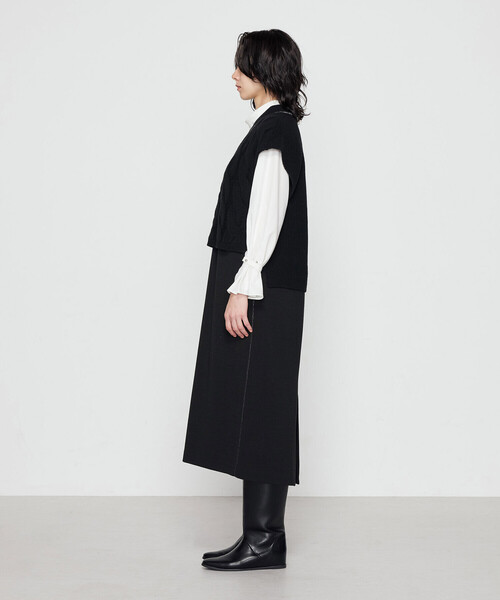 Gabardine K.T(ギャバジンケーティー)の「ケーブルニットベスト付き ワンピース(ワンピース・レディース・ブラック/グレー・9号/7号)」の19枚目の写真