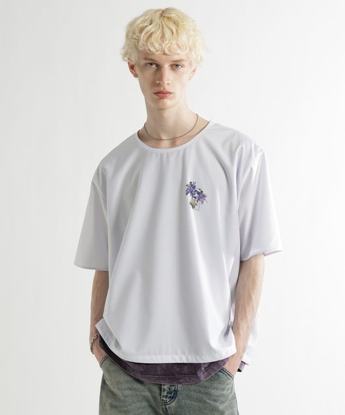 HARE(ハレ)の「フラワーコラージュフハクプルオーバー(HARE)(Tシャツ/カットソー・メンズ・ホワイト/イエロー・FREE)」の1枚目の写真