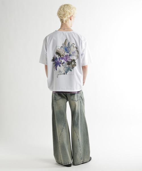 HARE(ハレ)の「フラワーコラージュフハクプルオーバー(HARE)(Tシャツ/カットソー・メンズ・ホワイト/イエロー/ブラック・FREE)」の6枚目の写真