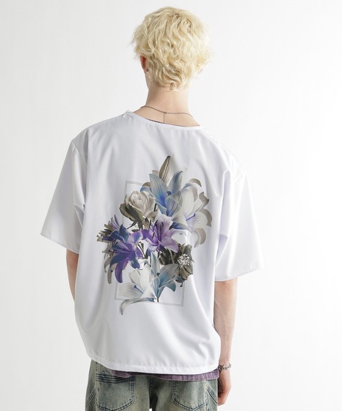 HARE(ハレ)の「フラワーコラージュフハクプルオーバー(HARE)(Tシャツ/カットソー・メンズ・ホワイト/イエロー/ブラック・FREE)」の13枚目の写真