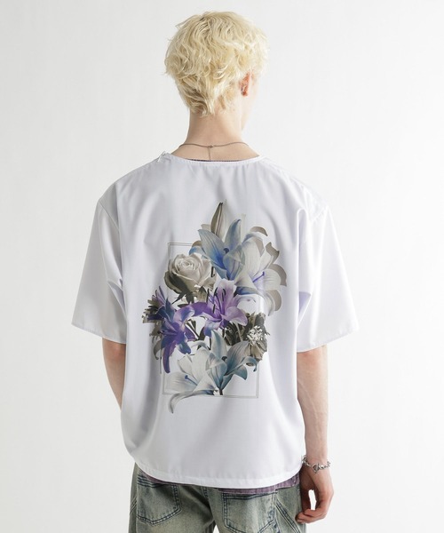 HARE(ハレ)の「フラワーコラージュフハクプルオーバー(HARE)(Tシャツ/カットソー・メンズ・ホワイト/イエロー/ブラック・FREE)」の14枚目の写真