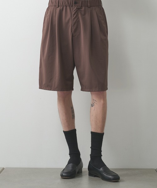 KANEMASA PHIL.(カネマサフィル)の「【KANEMASA PHIL.】36G Nylon Tuck Easy Shorts(その他パンツ・メンズ・ブラウン/ブラック・L/M)」の1枚目の写真