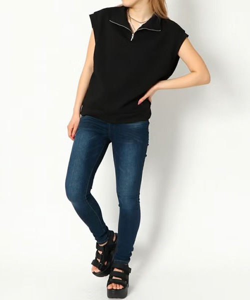 GORGE(ゴージ)の「ハーフZIPフレンチプルオーバー(Tシャツ/カットソー・レディース・ラベンダー/オフホワイト/ブラック・F)」の10枚目の写真