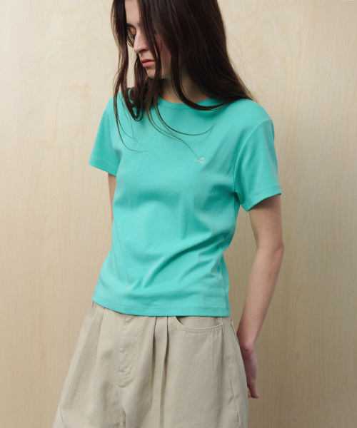LEVAR（レバー）の「All-day Cotton Rib T-shirt - Florida Mint（Tシャツ/カットソー・レディース・その他・SMALL/MEDIUM）」の2枚目の写真