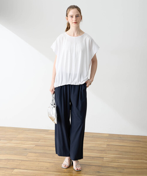 LE SOUK HOLIDAY（ルスークホリデー）の「クールストレッチトリコットパンツ【接触冷感・UVカット・ウエストゴム】（その他パンツ・レディース・チャコールグレー/ネイビー・M/L）」の21枚目の写真