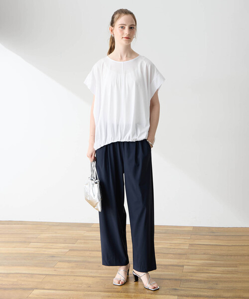 LE SOUK HOLIDAY（ルスークホリデー）の「クールストレッチトリコットパンツ【接触冷感・UVカット・ウエストゴム】（その他パンツ・レディース・チャコールグレー/ネイビー・M/L）」の20枚目の写真