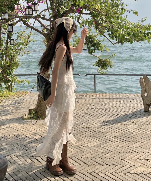 HALEY PESCA（ヘーリーペスカ）の「HALEY PESCA/レースティアード アシンメトリーキャミワンピース（ワンピース・レディース・ホワイト・MEDIUM/SMALL）」の12枚目の写真