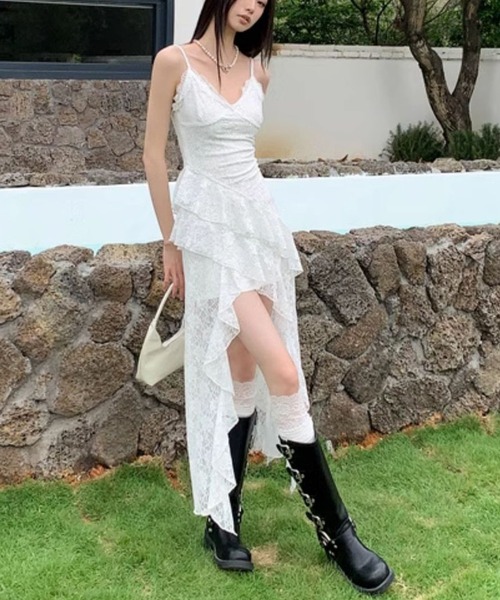 HALEY PESCA（ヘーリーペスカ）の「HALEY PESCA/レースティアード アシンメトリーキャミワンピース（ワンピース・レディース・ホワイト・MEDIUM/SMALL）」の18枚目の写真