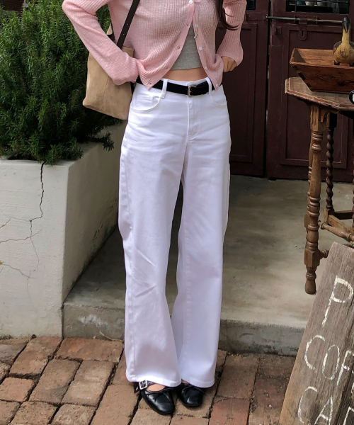 MIND BRIDGE WOMEN（マインドブリッジウーマン）の「[W]ワイドホワイトデニムパンツ（デニムパンツ・レディース・ホワイト・55/66/77）」の3枚目の写真