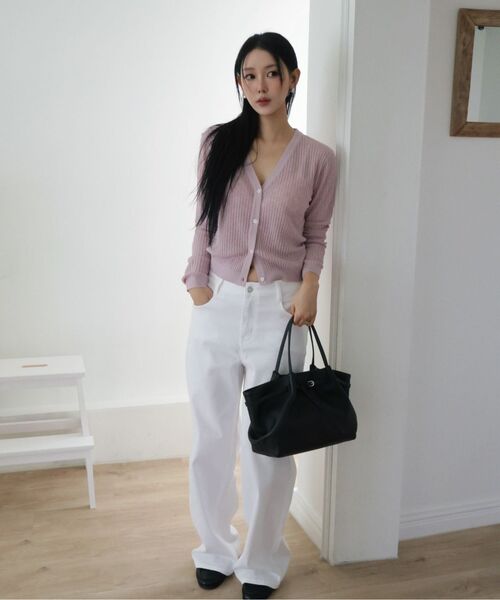 MIND BRIDGE WOMEN（マインドブリッジウーマン）の「[W]ワイドホワイトデニムパンツ（デニムパンツ・レディース・ホワイト・55/66/77）」の17枚目の写真