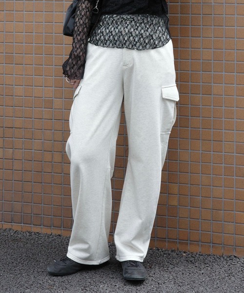Ameri(アメリ)の「MINIMAL MILITARY SWEAT PANTS(スウェットパンツ・レディース・オートミール/ピンク/ブラウン・MEDIUM/SMALL)」の2枚目の写真