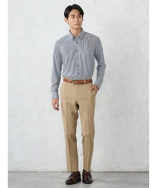Perfect Suit FActory(パーフェクトスーツファクトリー)の「冷感ビズパンツ 無地《一部WEB限定カラー》(スラックス・メンズ・ブラウン/ベージュ/ブラック/ライトグレー/チャコールグレー/ブルー/カーキ/グレー/ネイビー・76/79/82/85/88)」の21枚目の写真