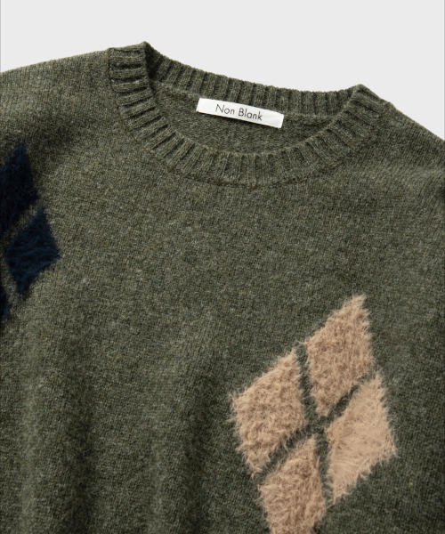 NONBLANK(ノンブランク)の「アーガイルパターンニット_ARBORIST GREEN(ニット/セーター・メンズ・グリーン・MEDIUM/LARGE/X-LARGE)」の3枚目の写真