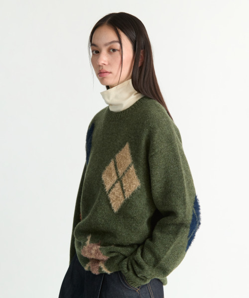 NONBLANK(ノンブランク)の「アーガイルパターンニット_ARBORIST GREEN(ニット/セーター・メンズ・グリーン・MEDIUM/LARGE/X-LARGE)」の9枚目の写真