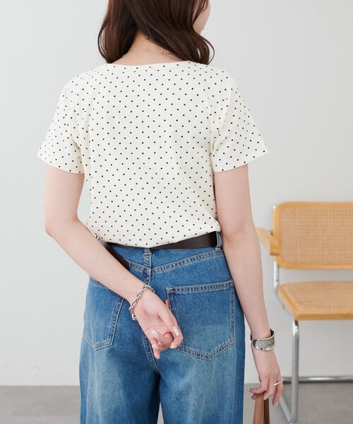 DISCOAT(ディスコート)の「【WEB限定】ドットコンパクトTシャツ(Tシャツ/カットソー・レディース・ブラック/アイボリー/グレー・MEDIUM)」の11枚目の写真