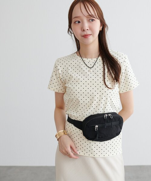 DISCOAT(ディスコート)の「【WEB限定】ドットコンパクトTシャツ(Tシャツ/カットソー・レディース・ブラック/アイボリー/グレー・MEDIUM)」の14枚目の写真