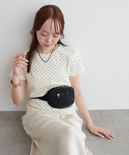 DISCOAT(ディスコート)の「【WEB限定】ドットコンパクトTシャツ(Tシャツ/カットソー・レディース・ブラック/アイボリー/グレー・MEDIUM)」の15枚目の写真
