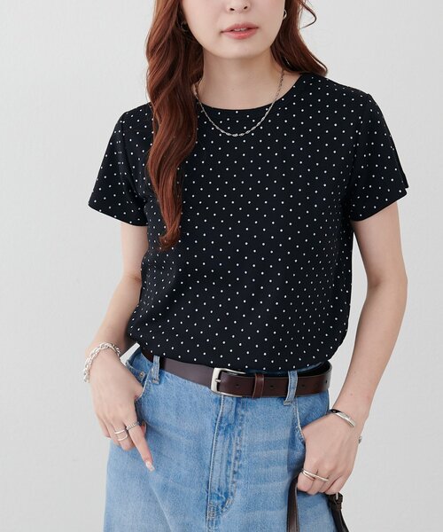 DISCOAT(ディスコート)の「【WEB限定】ドットコンパクトTシャツ(Tシャツ/カットソー・レディース・ブラック/アイボリー/グレー・MEDIUM)」の18枚目の写真