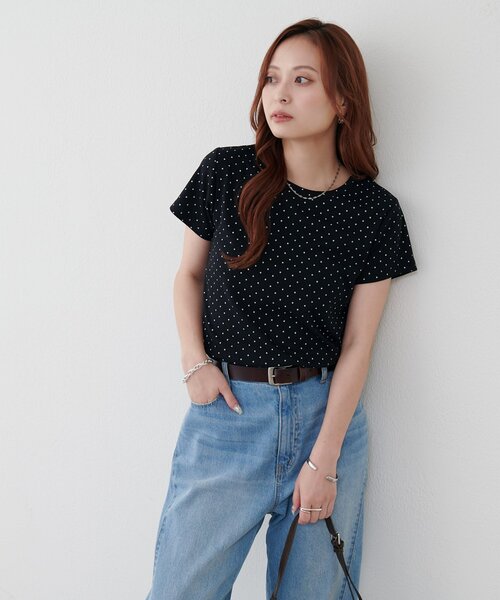 DISCOAT(ディスコート)の「【WEB限定】ドットコンパクトTシャツ(Tシャツ/カットソー・レディース・ブラック/アイボリー/グレー・MEDIUM)」の19枚目の写真