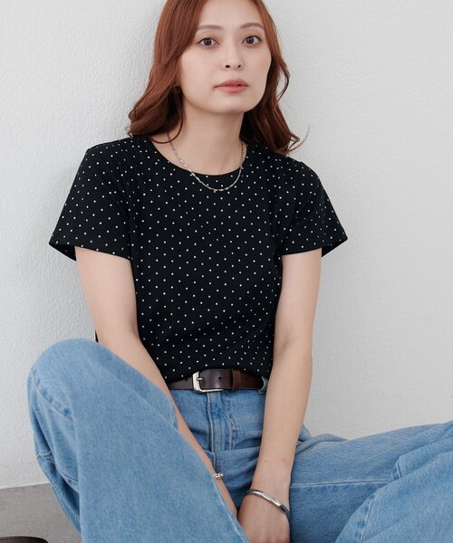 DISCOAT(ディスコート)の「【WEB限定】ドットコンパクトTシャツ(Tシャツ/カットソー・レディース・ブラック/アイボリー/グレー・MEDIUM)」の21枚目の写真