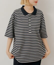 WHIMSIC | 【UNISEX/2サイズ展開】マルチボーダーポロシャツ(ポロシャツ)