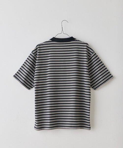 WHIMSIC(ウィムジック)の「【UNISEX/2サイズ展開】マルチボーダーポロシャツ(ポロシャツ・メンズ・ブルー/ベージュ/ブラック・1/2)」の21枚目の写真